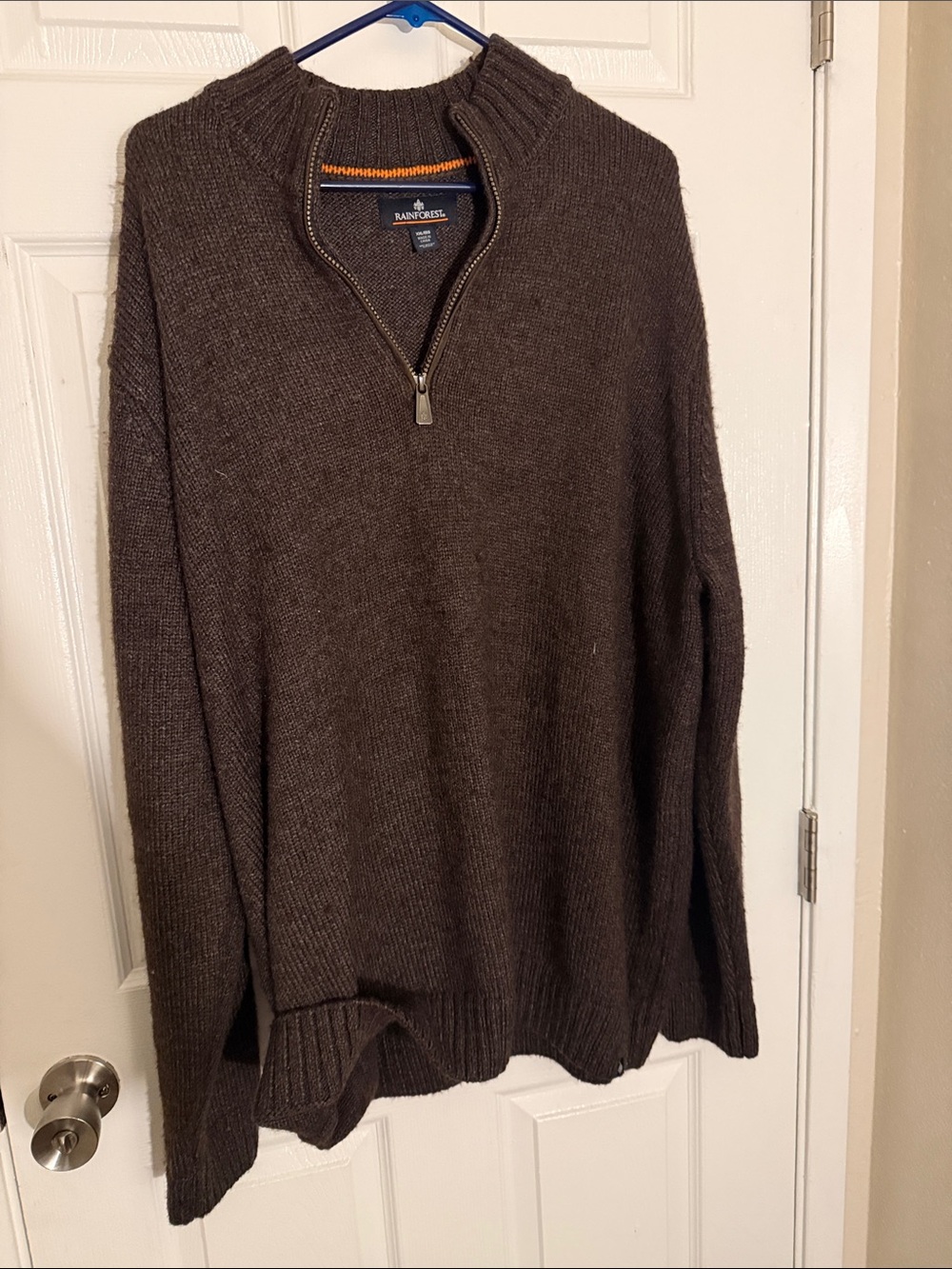 RAINFOREST Men’s Brown Half-Zip Knit Sweater